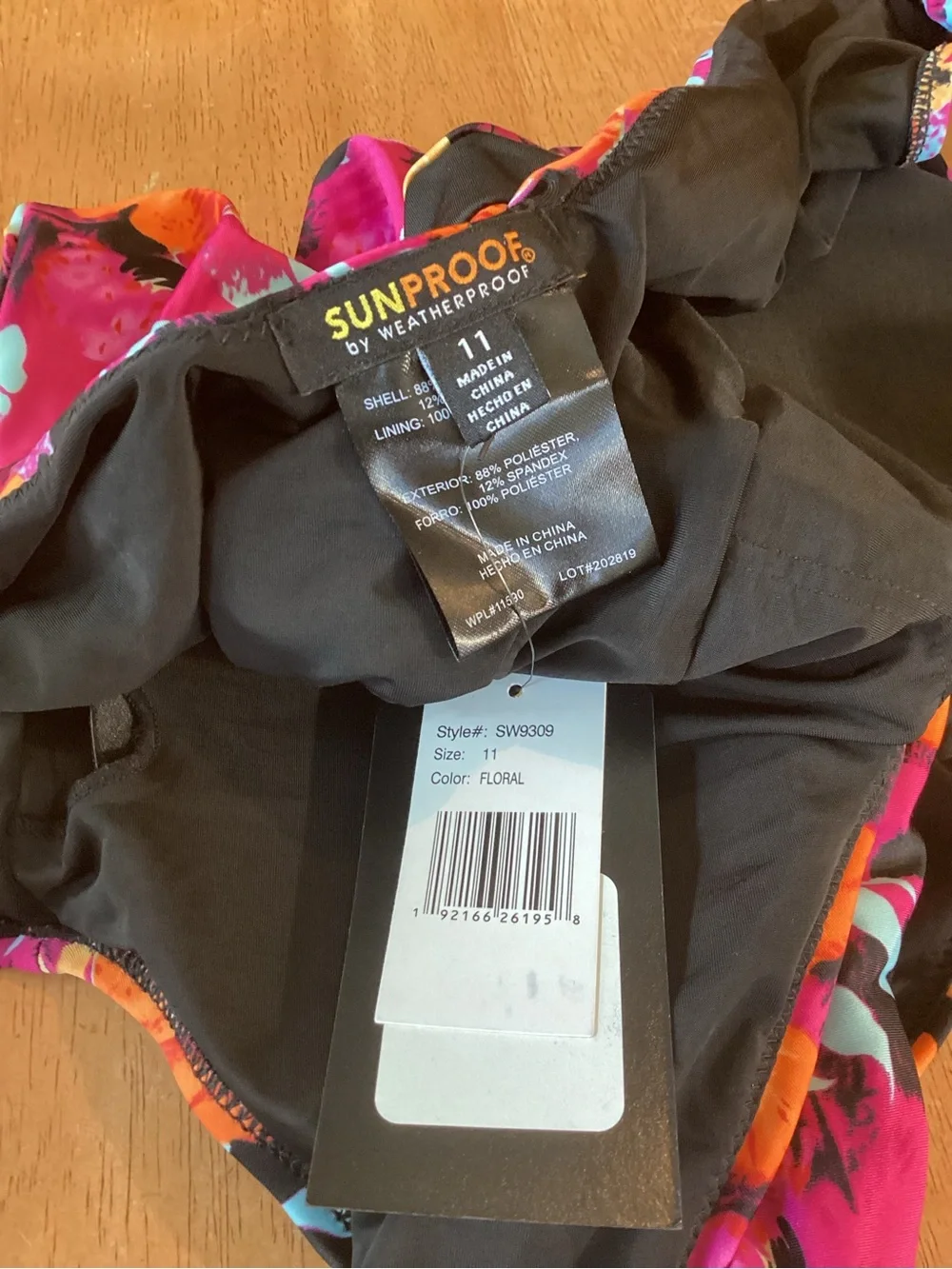 Sunproof by Weatherproof Tropical Floral One Piece -Size 11- NWT! - Beautiful
